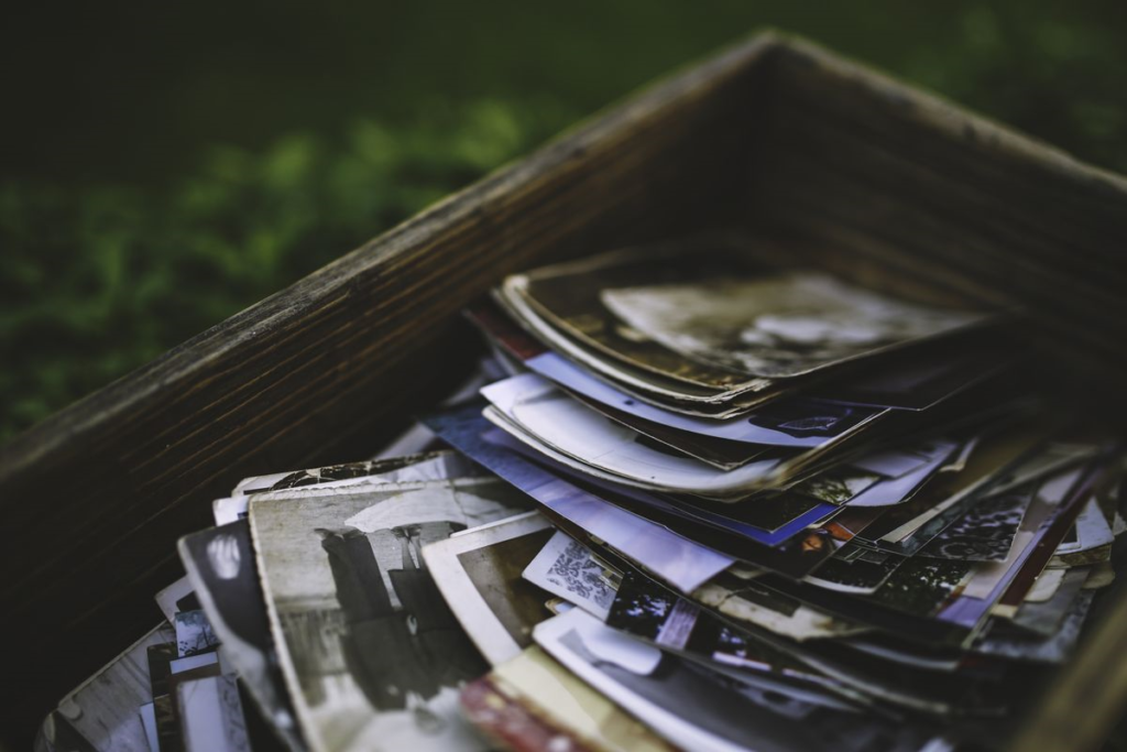Drawer full of family photos