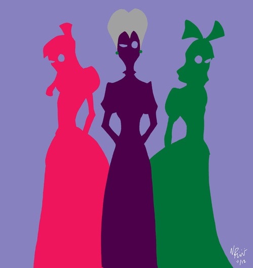 Drawing of Cindarella's step mom and two step sisters