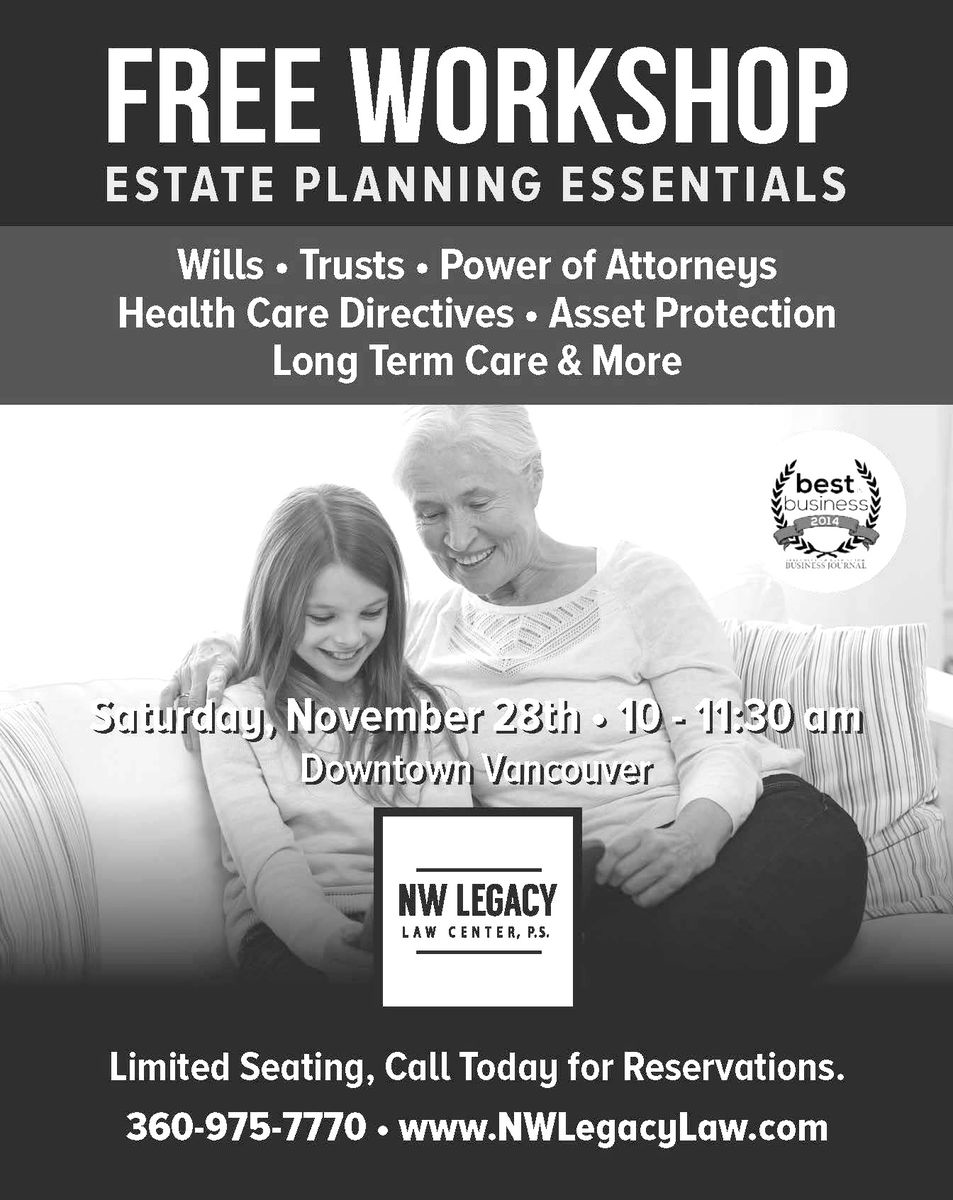 Workshop flier for Estate Planning 1