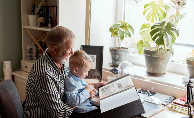 Grandpa with grandchild