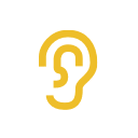 Ear icon symbolizing listening