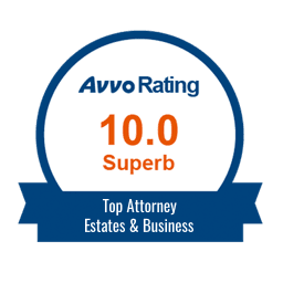 Top Attorney for Estates and Business Icon - AVVO Rating 10.0 Superb